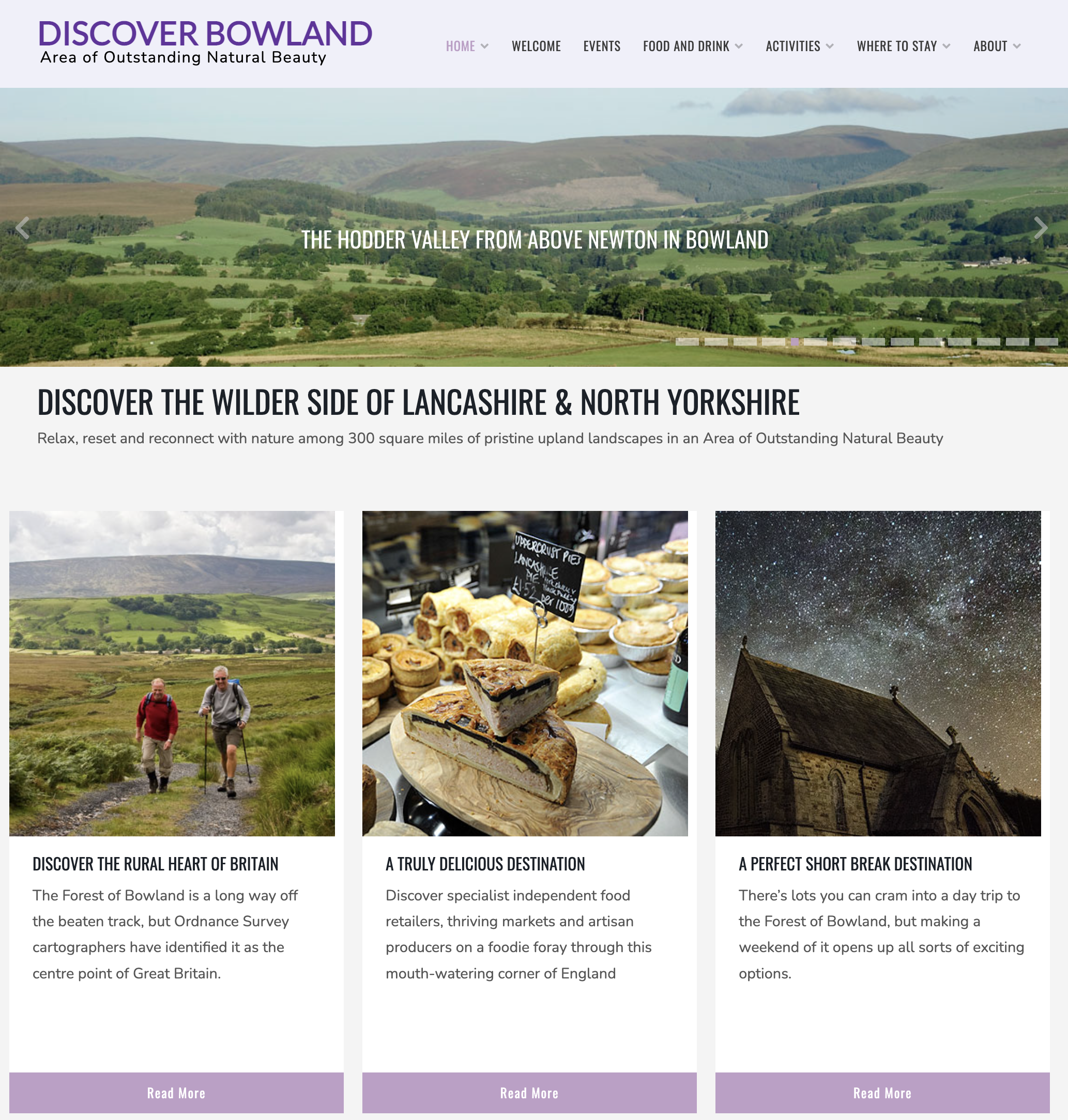 Discover Bowland Website Screengrab